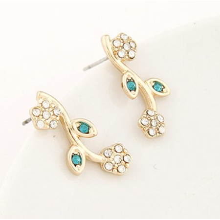 Diamond Flower Stud Earrings